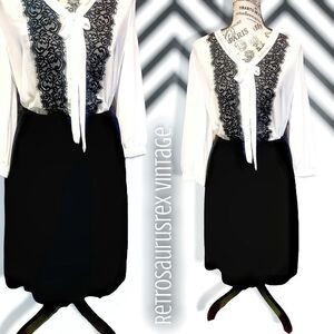 Vintage 1960’s Rockabilly Twee Black Wool Business Skirt,
Medium, Brand New